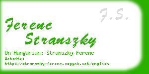 ferenc stranszky business card